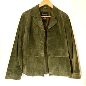 💥FINAL PRICE💥Suede Leather Green Jacket SZ MED